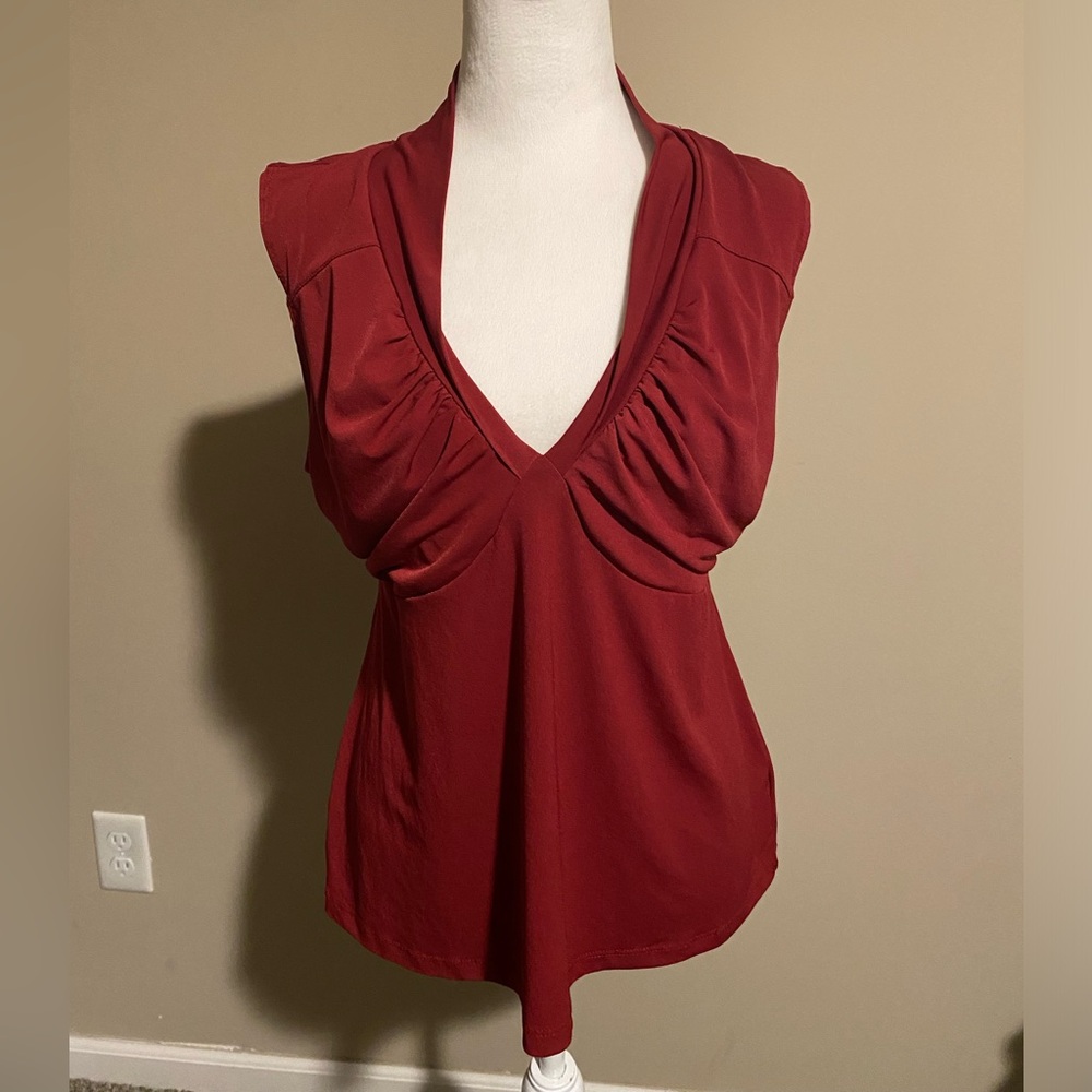 AB Studio XL burgundy tank top with back tie